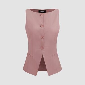 Cider Pink Button-Up Sleeveless Top